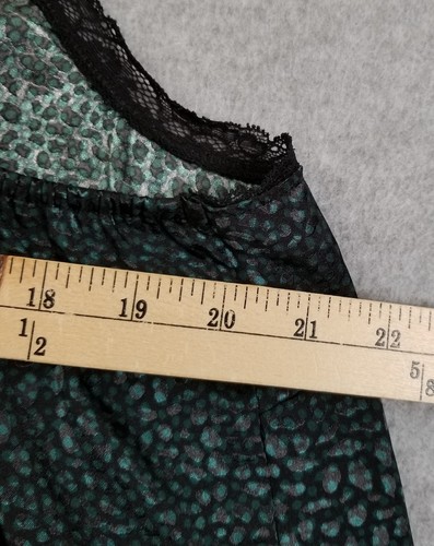 LANE BRYANT Cami Tank Top Women’s 16 Green Black Abstract Sleeveless V Neck Lace - 第 11/12 張圖片