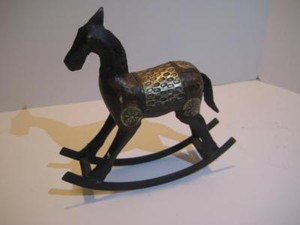 vintage metal rocking horse