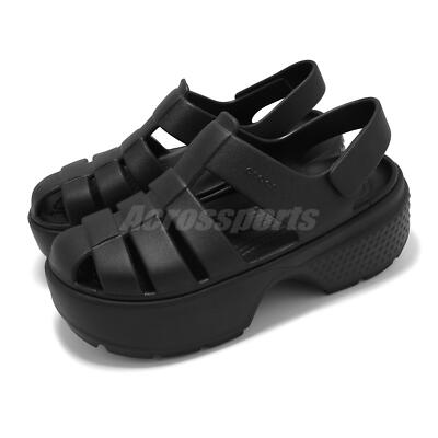 Crocs Stomp Fisherman Sandal Black Platfotm Men Unisex Slide