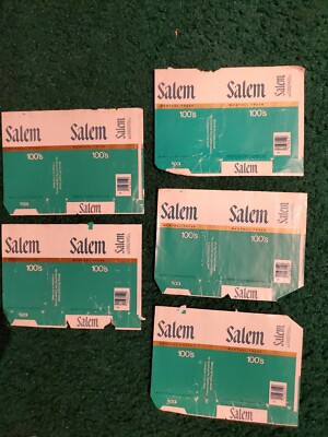 1970s cigarette packets 1970's Vintage Cigarette Pack Wrapper Lot 5 pc Salem 100's craft paper  scrapbook