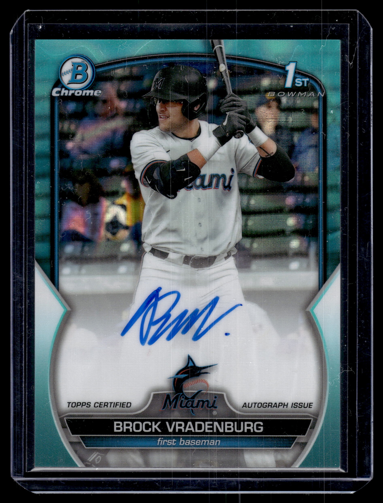 Brock Vradenburg 2023 Bowman Chrome Draft Aqua Lava Auto Card /199 #CDA-BV