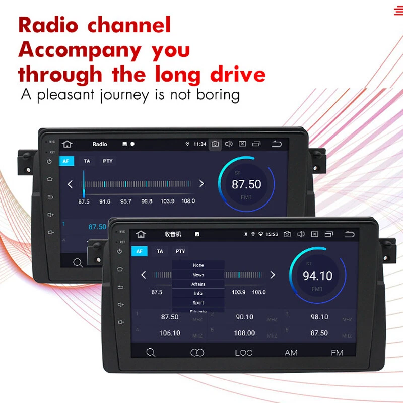 9" 2+32G Android DSP Carplay Car Player AM FM GPS Radio Fit For BMW E46 1998-05 - Image 4 of 4