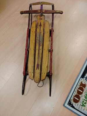 Vintage Flexible Flyer 47 H Airline Pursuit Wooden Sled SL Allen