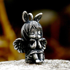 Stainless Steel Sleeping Angel Little Girl Pendant Cute Women Men's Jewelry