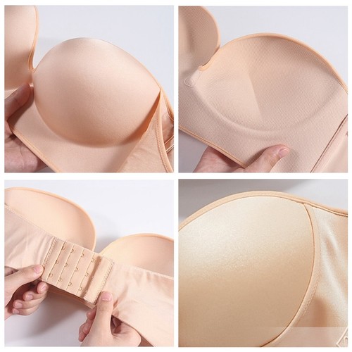 Sexy Comfy Wire Free Bra Strapless Invisible Brassiere Women Padded Everyday Bra - Picture 11 of 39