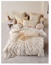 3 Piece Tufted Cotton Duvet Cover set, Luxury Boho Bedding King Queen Comforter
