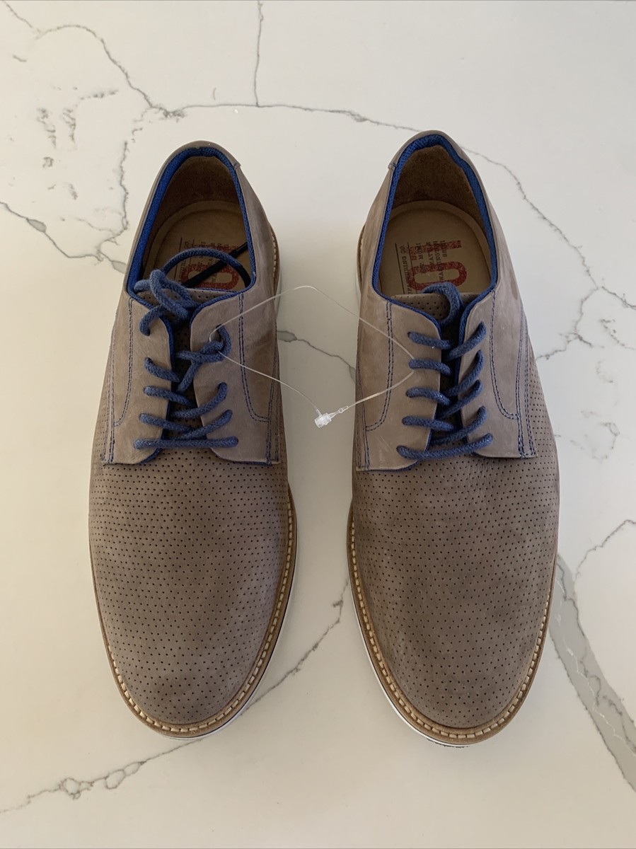 1901 Mens Oxford Dress Shoes Brown Suede Lace Up Almond Toe  display picture 1