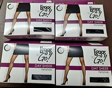 4 pair Leggs to Go! Day Sheer Pantyhose Size Q Off Black 15220