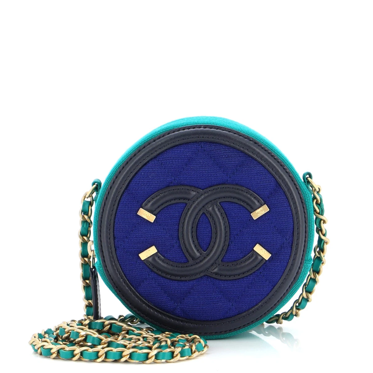 chanel round purse with chain