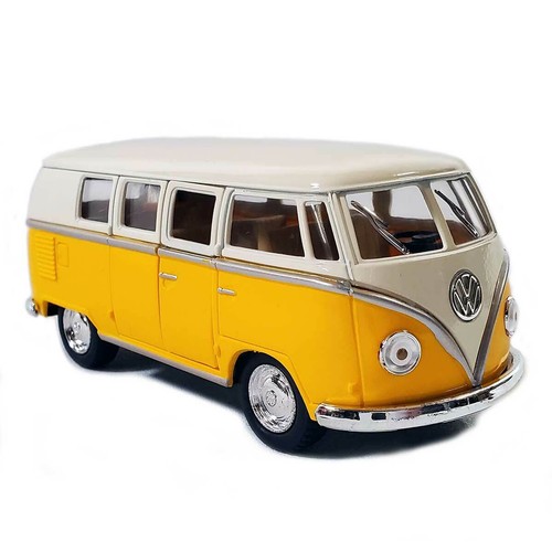 Autobús clásico Kinsmart 5" fundido a presión: 1962 VW con parte superior beige (amarillo) escala 1/32 - Imagen 5 de 5