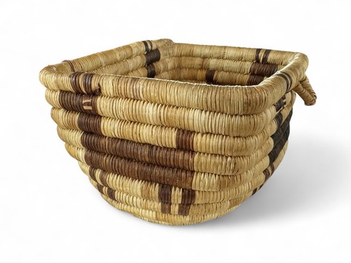 Cesta tejida hecha a mano Hopi nativa americana vintage
