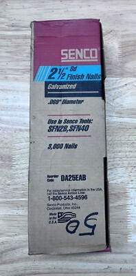 Senco DA25EAB Angled 2-1/2'' 8D Finish Nails .069 Dia Galvanized 3000 Ct Box Wear