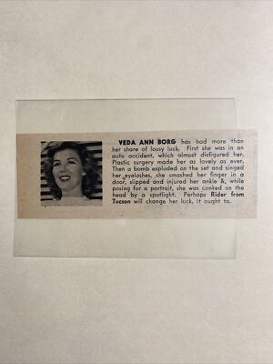 Veda Ann Borg Rider From Tucson 1951 Hollywood Star Panel