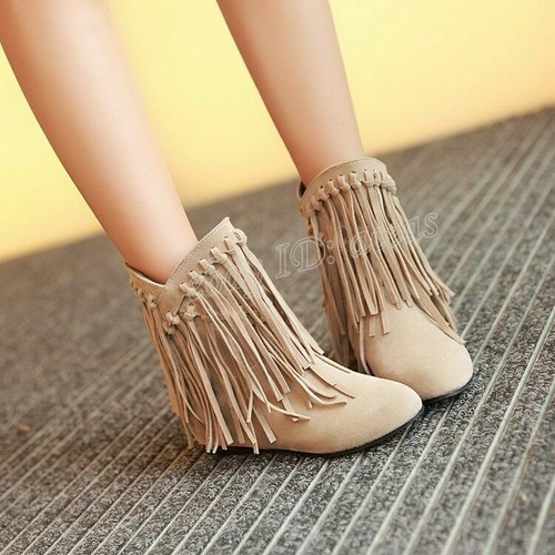 Fashion Womens Ladies Faux Suede Fringe 
