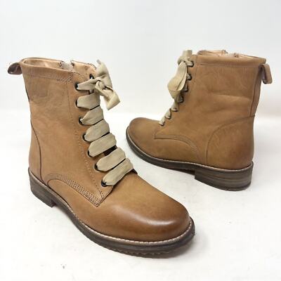 Crevo Freya Lace Up Ankle Boot Beige Genuine Leather Side  display picture 3