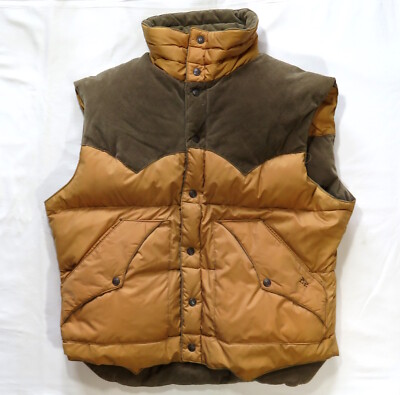 Ski Daddle Vintage Down Vest Jacket 1970's Reversible Corduroy Two