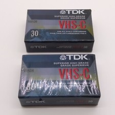 TDK VHS-C 30 Minute Superior High Grade Blank Tapes - Lot of 2 - Sealed
