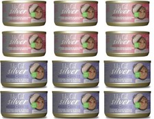 Tiki Cat Silver Cat Food for Seniors in 2 Flavors 12 Cans Total, 2.4 Oz Each 