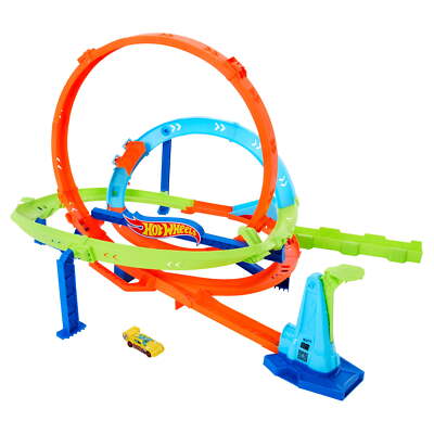 Hot Wheels Action Loop Cyclone Challenge Vehicle Playsets with 1:64 Scale Toy...