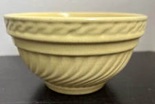 Yellow Ware Swirl Pattern Small Round Mixing Bowl Crazing Lovely 5.75" Rustic