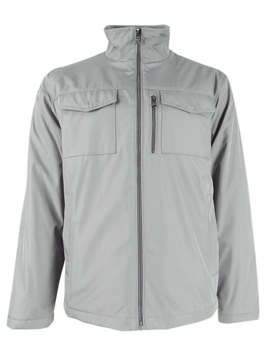 Calvin Klein Men's Poly Western Pocket Open Trucker Jacket, Granite Dust