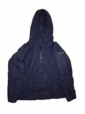 ジャケット・アウター Columbia hooded puffer jacket navy blue s-l400.jpg