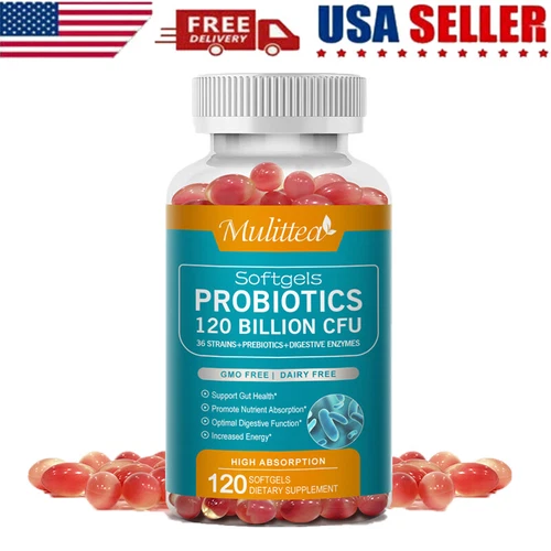 Probiotics Digestive Enzymes 120 Billion CFU Potency Immune Health 120 Capsules