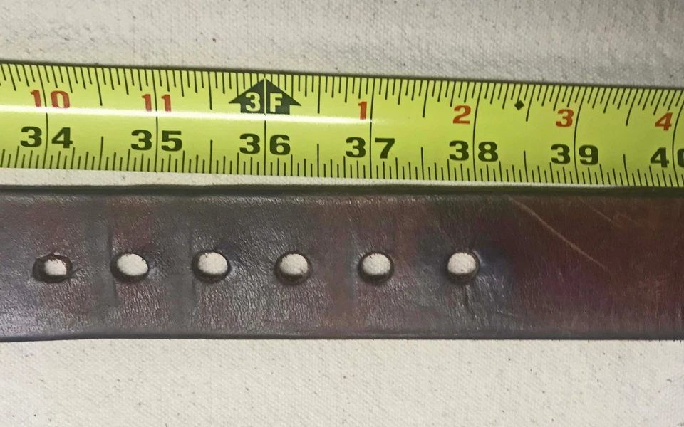 Arnés de cuero marrón genuino de grano completo 34/36, 1 1/2 de ancho Foto 3 de 4