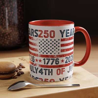 America 250th Anniversary Patriotic Mug USA Freedom Celebration