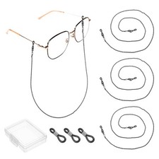 Glasses Strap Around Neck [3pcs] - Eye Glasses Holders - [Black - 30 IN]