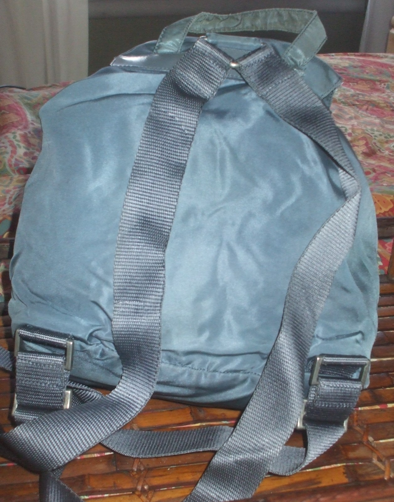 Prada blue teal nylon unisex travel school sho authentic backpack shoulder bag thumbnail 10