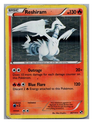 Reshiram 26/114 | DMG | Black & White | Pokemon - 2011