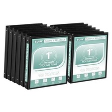 1-Inch 3-Ring-Binder, Customizable Clear View Cover, for US Black - 12 Packs