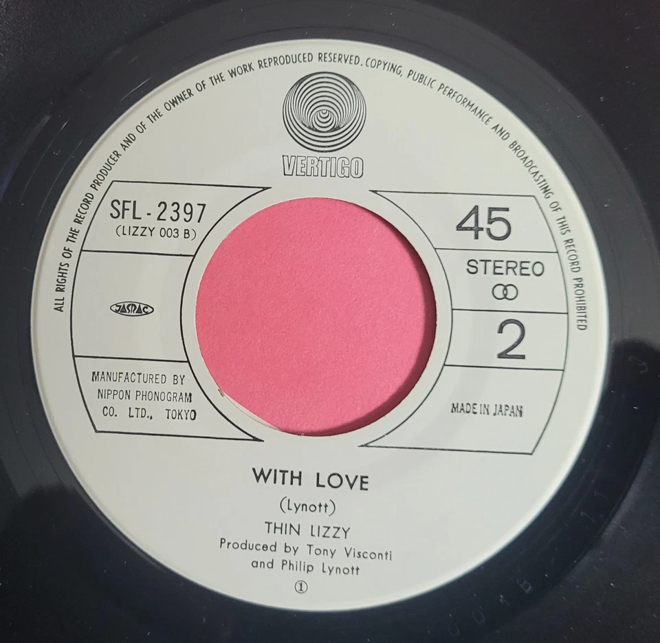 THIN LIZZY JAPAN 7" SINGLE 45 PS  JAPANESE SFL-1243 GARY MOORE WAITING FOR ALIBI - Image 4 of 4