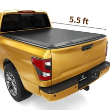 5.5FT Bed Soft Quad-Fold Tonneau Cover For 2017-2023 2024 Nissan Titan Truck