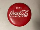 New ListingVINTAGE COCA-COLA 12” RED BUTTON ADVERTISING SIGN -ORIGINAL ‘AS FOUND’ CONDITION