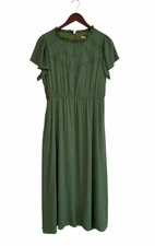 Baltic Born Prestyn Green Midi Dress Size Large Casual Work Vacation Resort NWT