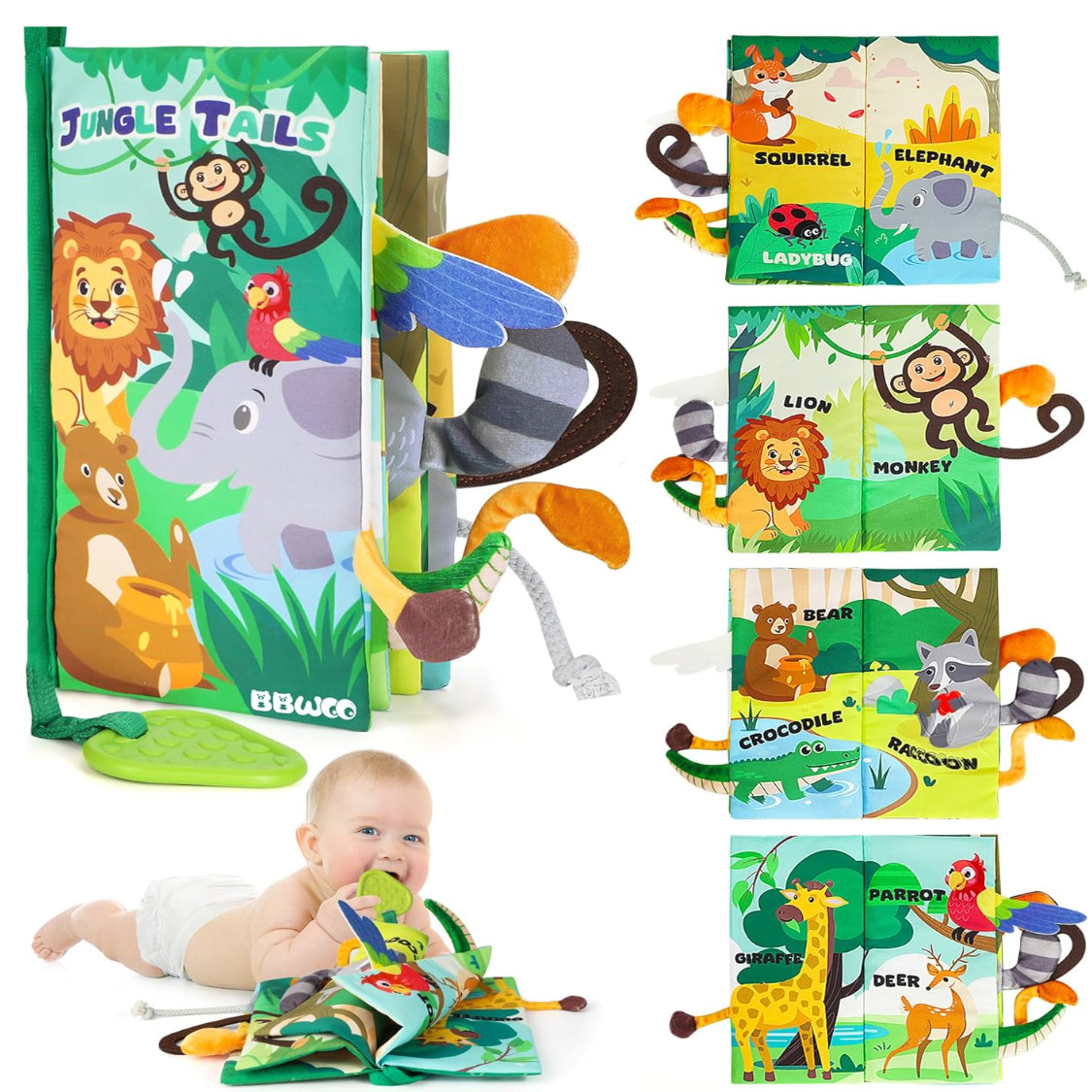 Babyspielzeug 0-6 Monate Sensorisches Spielzeug Weiche Bücher Stoffbuch Set