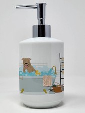 NEW Fawn Pit Bull Terrier Ceramic Soap Dispenser Hand Soap Dispenser Pump
