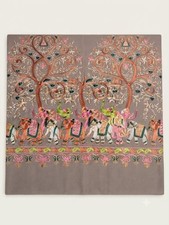 Kashmiri Pashmina Shawl Featuring MultI-colored Elephant,Floral Silk Embroidery.