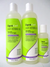 DevaCurl Light Defining Gel 12 oz & 3 oz Travel (Pack of 3)