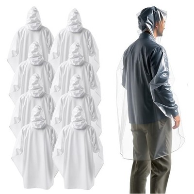 6x Regenjacke mit Kaputze einweg transparent Einheitsgröße Regenponcho