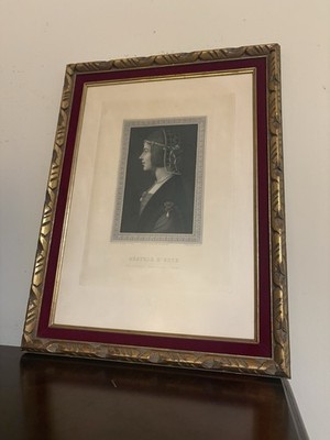 Portrait of D'Este by Leonardo da Vinci Gold Ornate Velvet Trim Frame Print