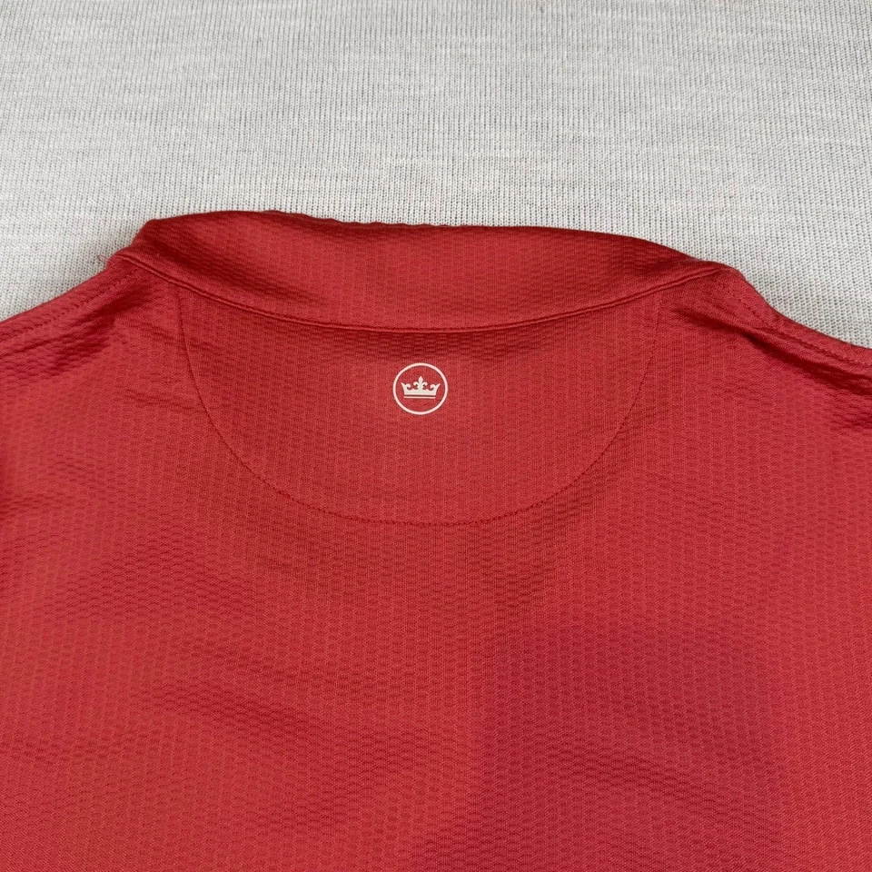 Nuevo con etiquetas Pullover de Golf Peter Millar Para Hombres Coral 1/4 Cremallera Bordado Golfista Grande - L Foto 4 de 4