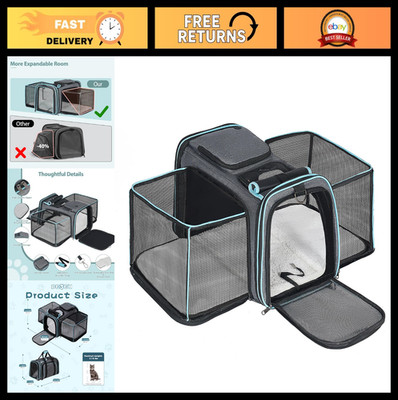 Expandable Soft Pet Carrier for Small Dogs, Cats & Rabbits - Airline Approved, B
