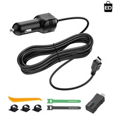 Mini/Micro USB Dash Camera Charger - 12V/24V Car Adapter with Charging Indicator