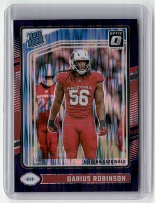 2024 Donruss Optic Purple Shock Darius Robinson Rookie Arizona Cardinals #225