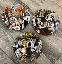 Santa Barbara Guy Buffet French scene Cocktail Dessert salad Plates set of 3