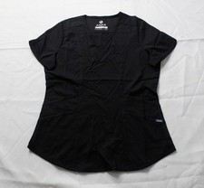 Adar Women's Tailored Fit Modern V-Neck Scrub Top MS7 Black Size XS NWT