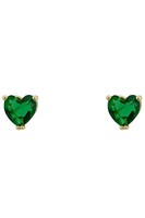 Latelita Asscher Cut Herz Ohrstecker Gold Smaragd